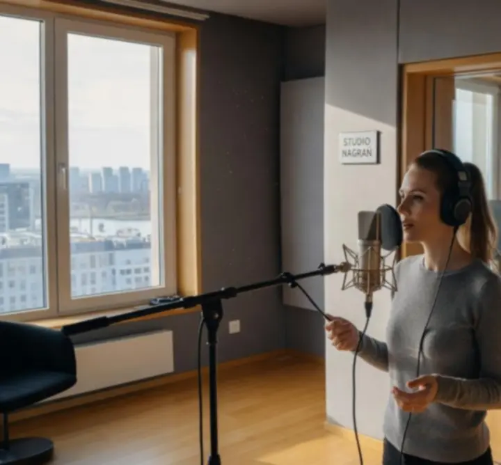 Klient podczas sesji nagraniowej w studio Faust Music Filip Pacholczyk