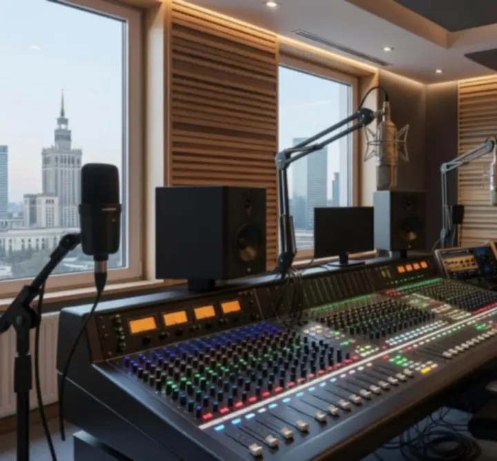 Nowoczesne wnętrze studia nagraniowego Faust Music Filip Pacholczyk