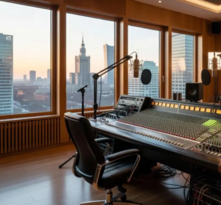 Wnętrze przytulnego studia nagrań Faust Music Filip Pacholczyk